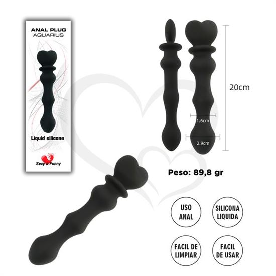 Dilatador anal con corazon de silicona liquida